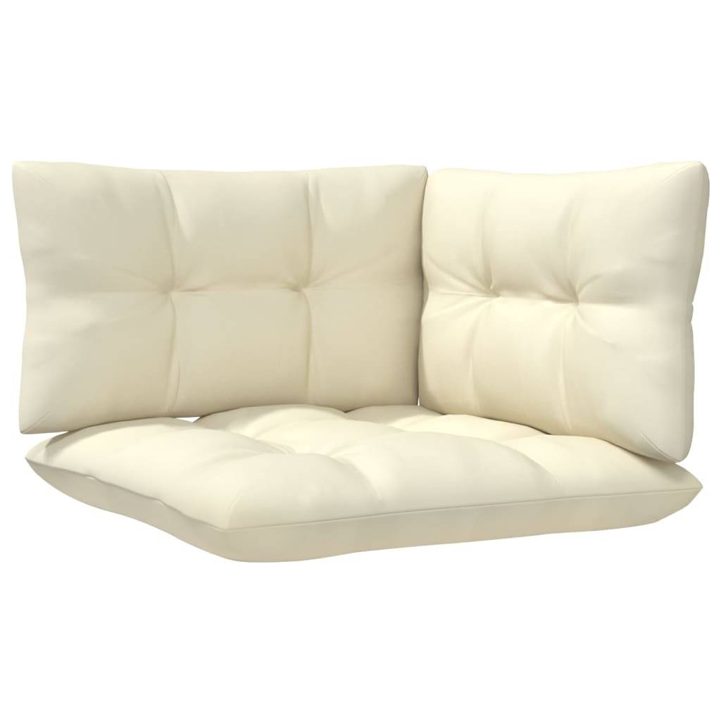 Helloshop26 - Salon de jardin meuble d'extérieur ensemble de mobilier 5 pièces avec coussins crème bois de pin - Imagen 4