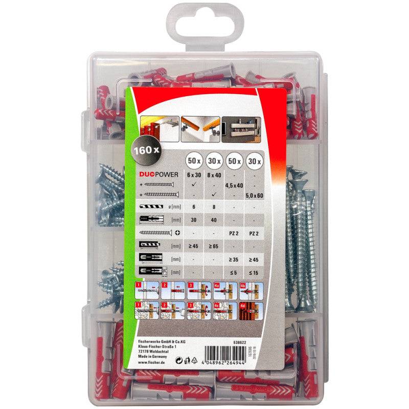 Fischer - Boîte de 160 chevilles tous matériaux DuoPower et vis FISCHER 538622 Fischer - Imagen 3