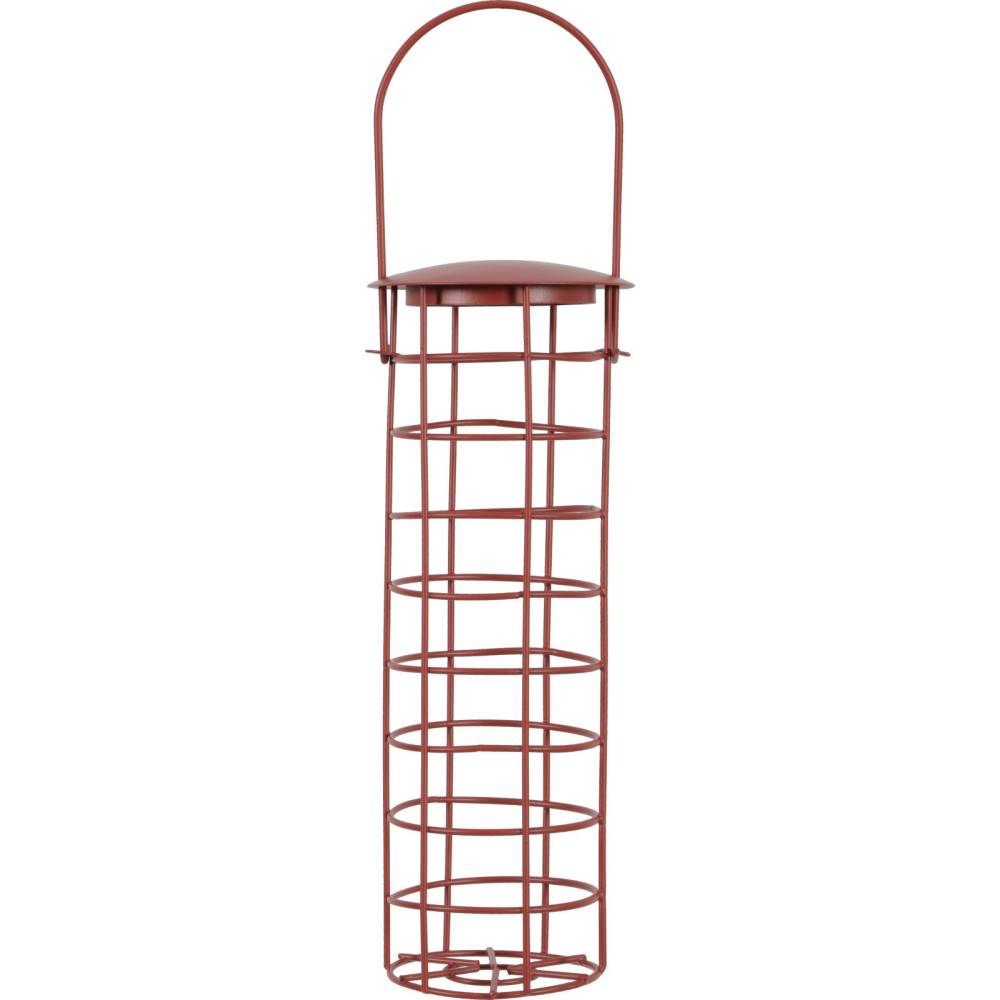 Distributeur à boules de graisse rouge terra-cotta, ø 9 x 32 cm pour oiseaux. - Imagen 2