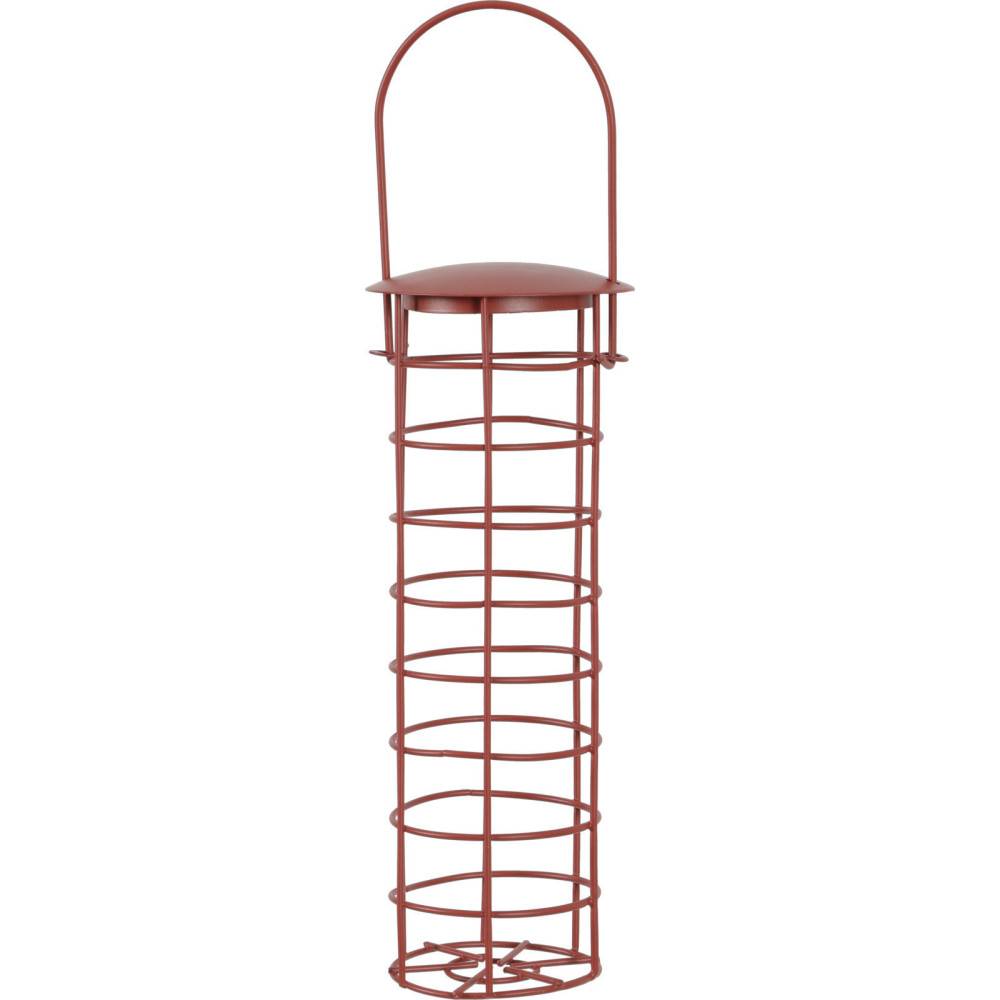 Distributeur à boules de graisse rouge terra-cotta, ø 9 x 32 cm pour oiseaux. - Imagen 1