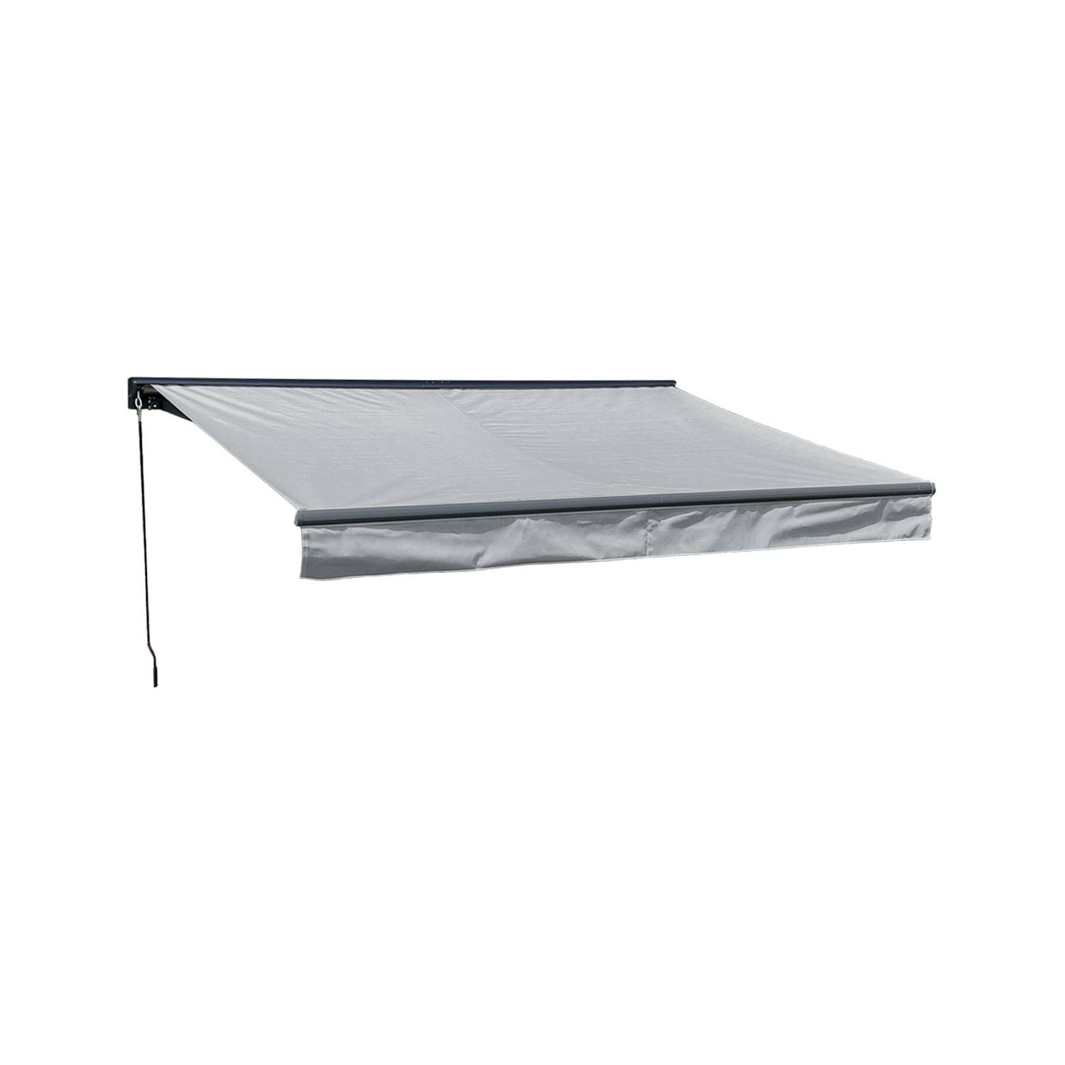 Happy Garden - Store banne SAULE 2,95 × 2,5m avec semi-coffre - Toile grise et structure grise - HAPPY GARDEN - Imagen 1