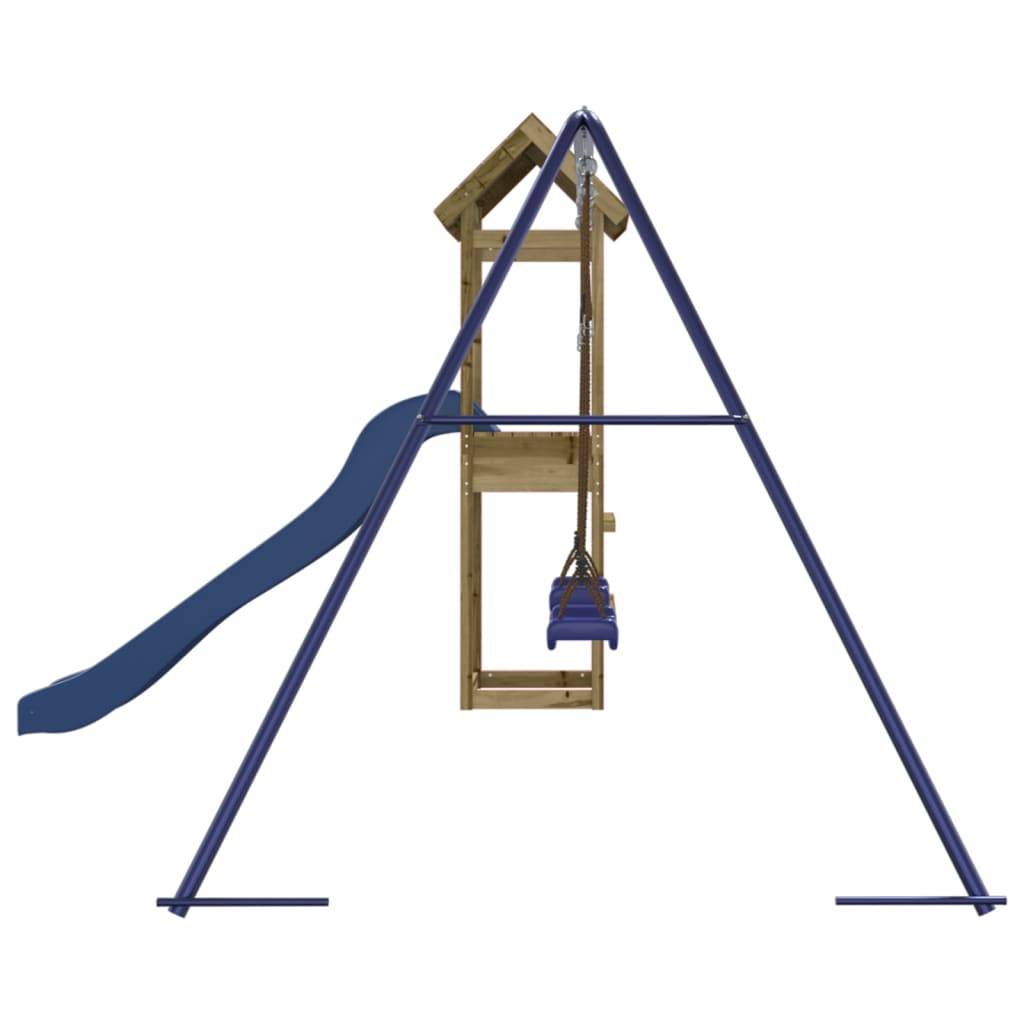 Helloshop26 - Aire de jeux d'extérieur balançoires toboggan portiques robuste jeux jardin 308 x 315 x 194 cm bois de pin imprégné - Imagen 5