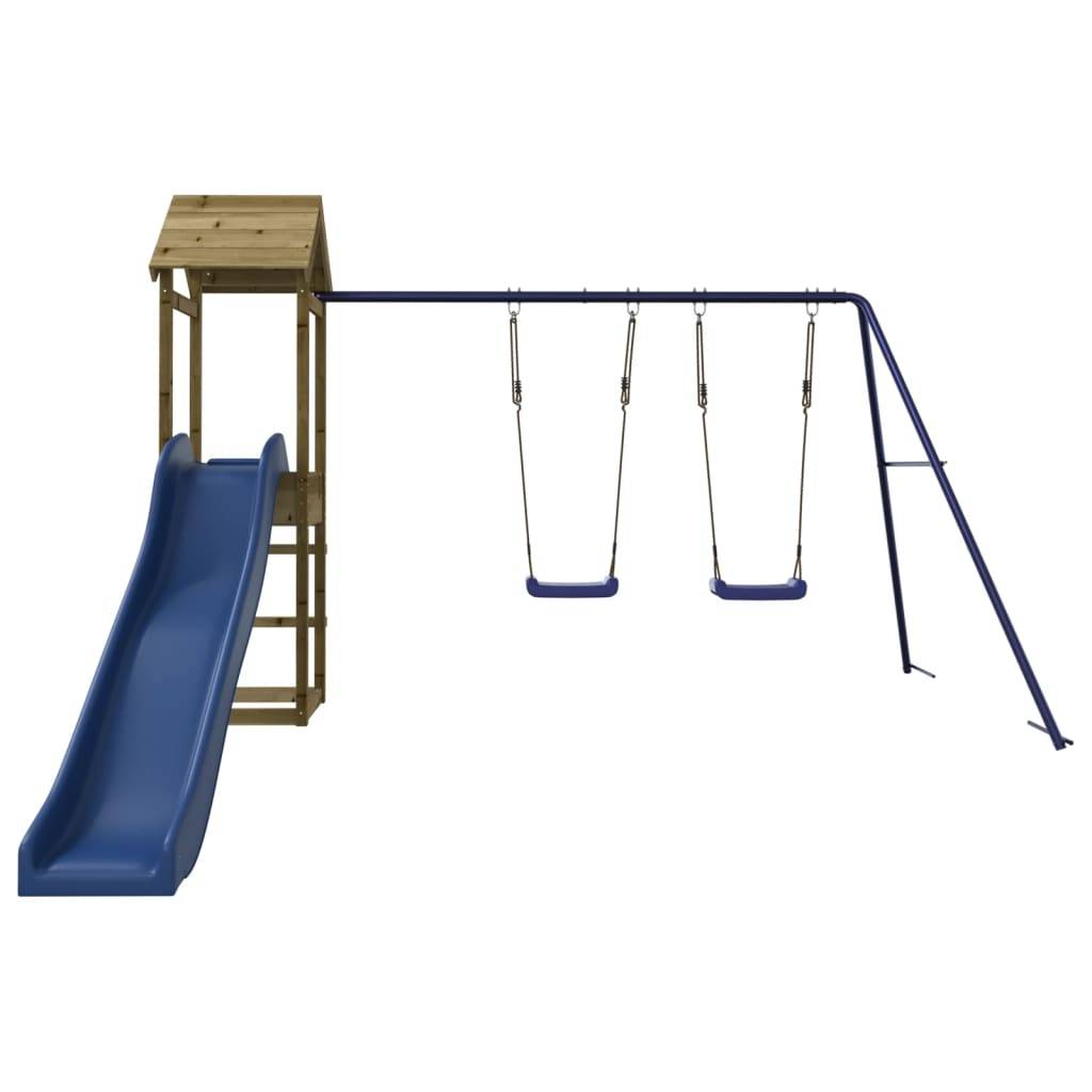 Helloshop26 - Aire de jeux d'extérieur balançoires toboggan portiques robuste jeux jardin 308 x 315 x 194 cm bois de pin imprégné - Imagen 3