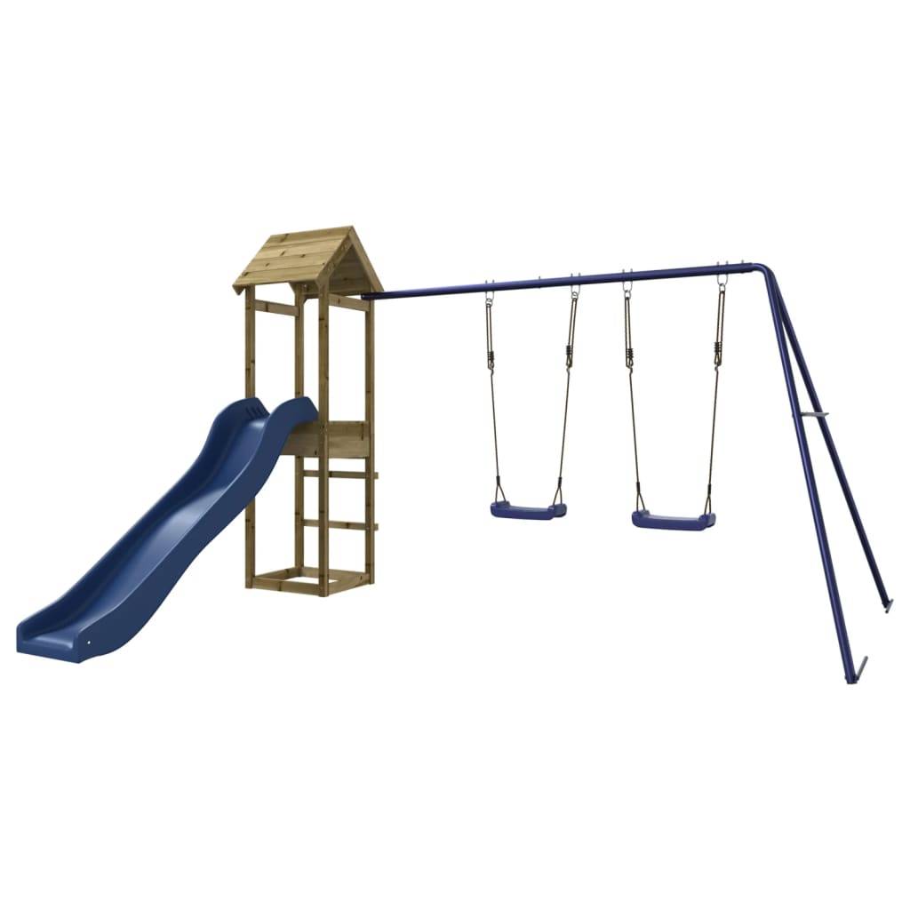 Helloshop26 - Aire de jeux d'extérieur balançoires toboggan portiques robuste jeux jardin 308 x 315 x 194 cm bois de pin imprégné - Imagen 2