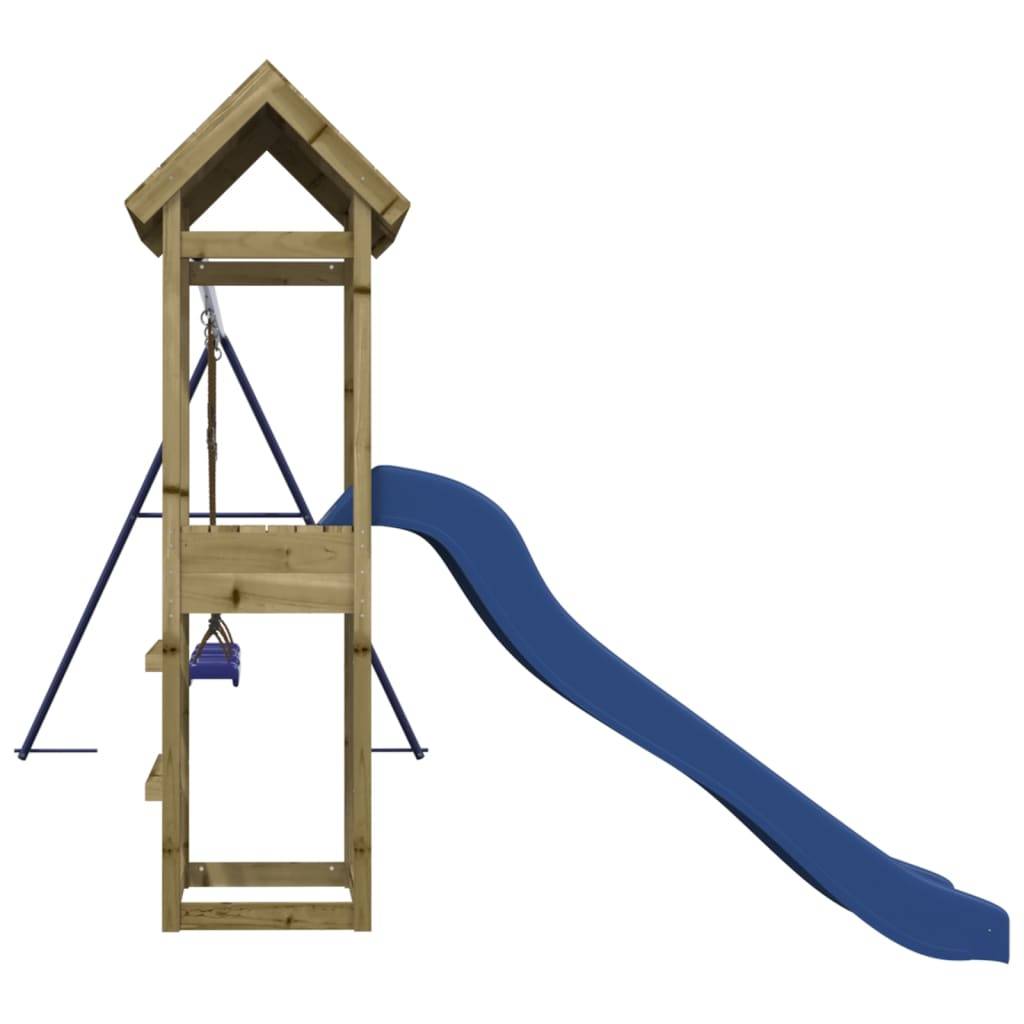 Helloshop26 - Aire de jeux d'extérieur balançoires toboggan portiques robuste jeux jardin 308 x 315 x 194 cm bois de pin imprégné - Imagen 4
