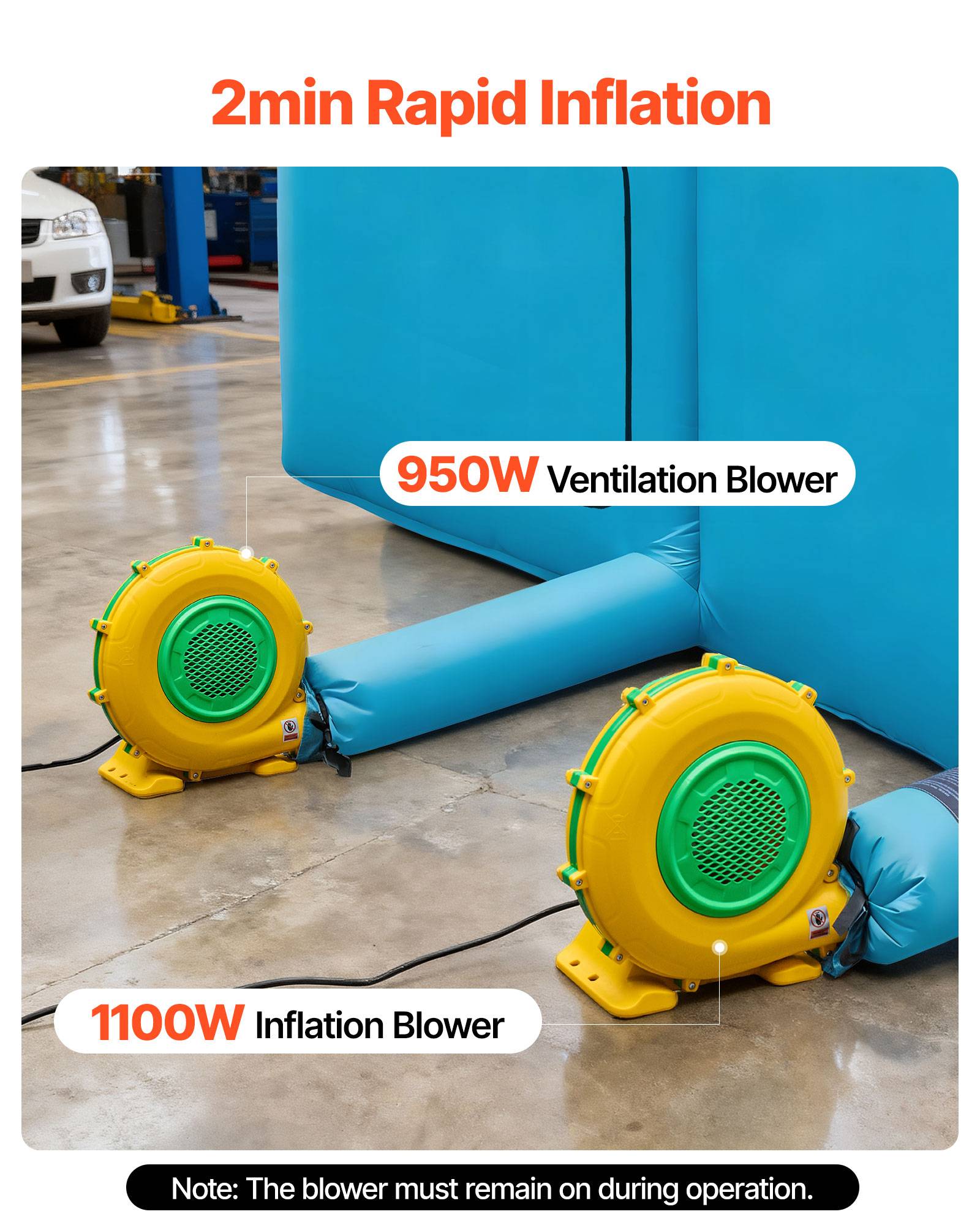 Vevor - VEVOR Cabine de peinture gonflable 12x5x4 m, ventilateur 750 W, filtration, toit incliné, portable - Image 4