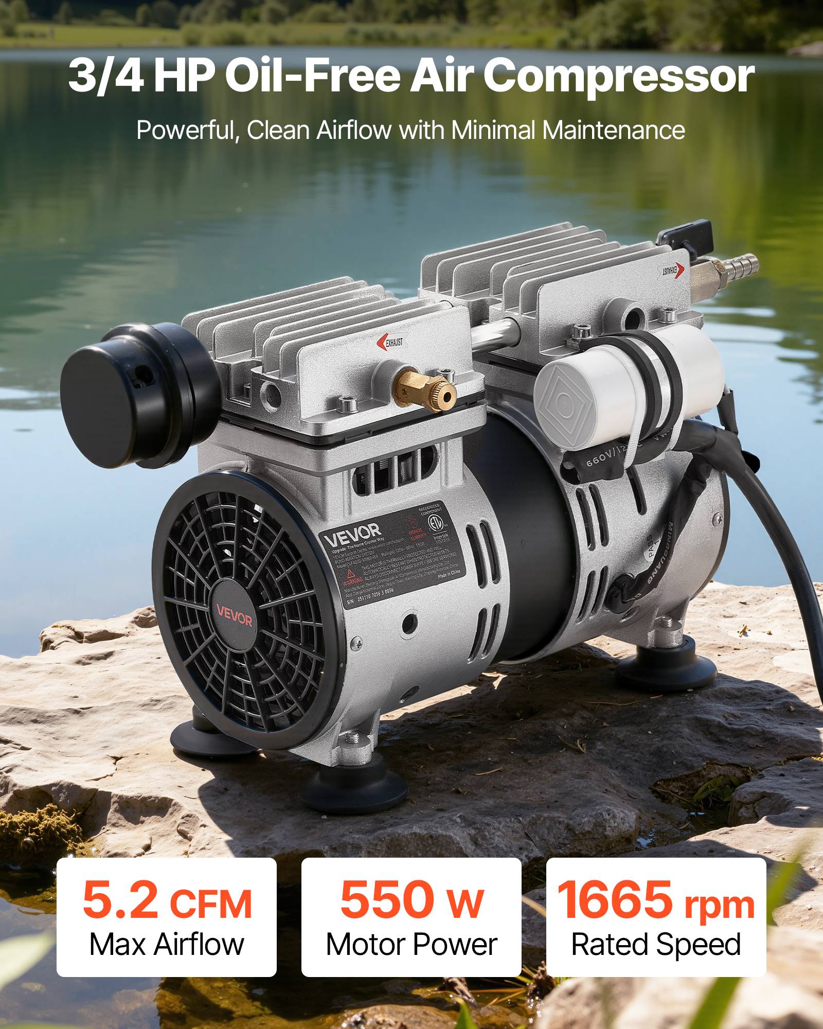 Vevor - VEVOR Aérateur de Bassin Système d'Aération Lac Étang jusqu'à 1,2 hectare 590 W - Image 2