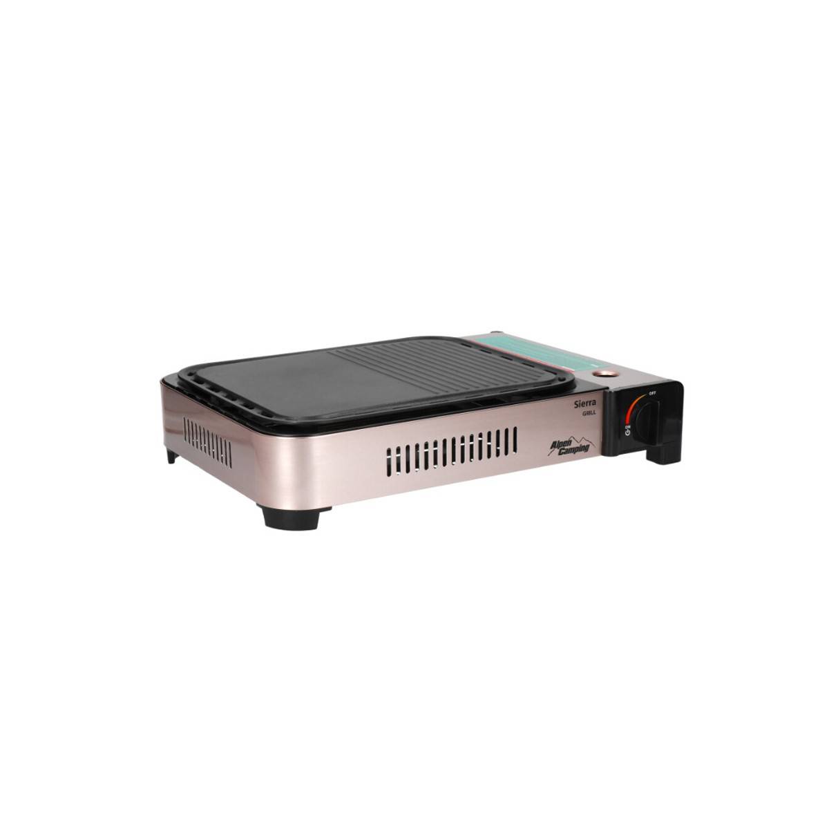 Plancha à gaz Barbecue grill 2100W Cuisson 30 x 24cm Piezo + 4 cartouches gaz + Mallette ALPEN - Imagen 6