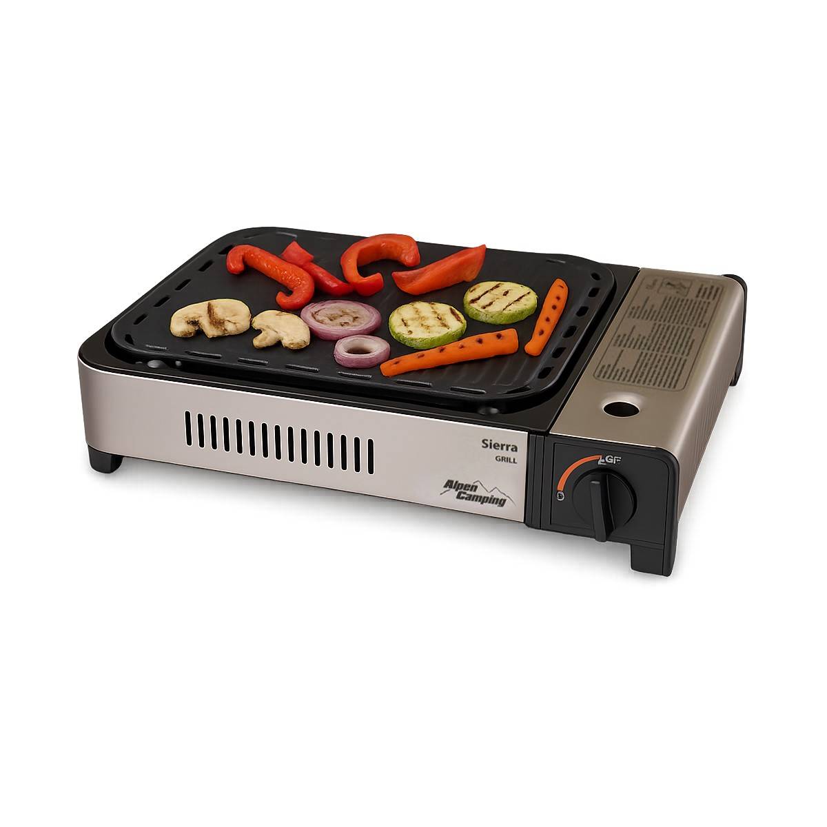Plancha à gaz Barbecue grill 2100W Cuisson 30 x 24cm Piezo + 4 cartouches gaz + Mallette ALPEN - Imagen 2