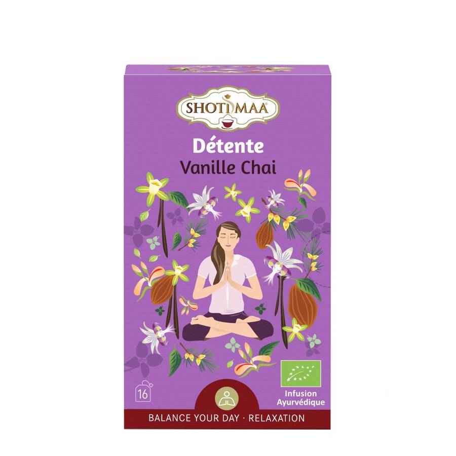 Tisane Bio Détente – Infusions Naturelles Chai Vanille Idéale Soir aux arômes envoûtants - Saveur Douce et crémeuse - Sans Caféine