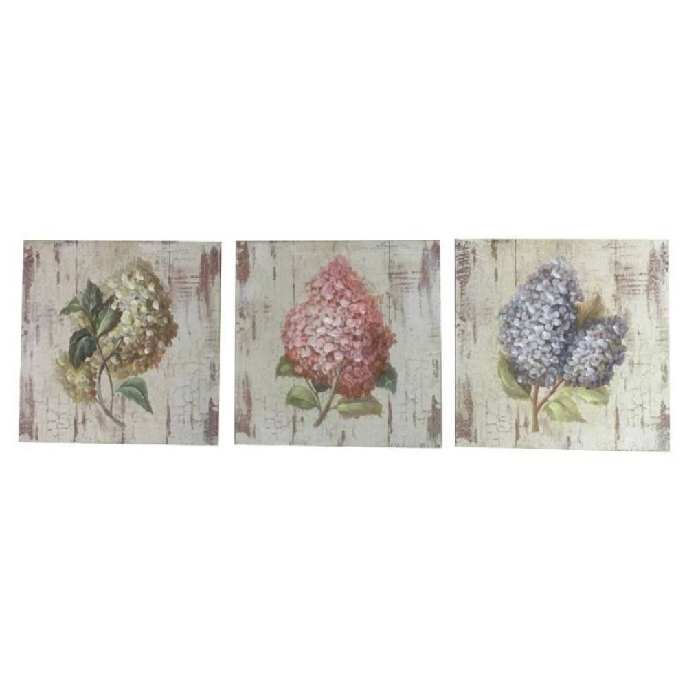Set de 3 tableaux en bois multicolore 20 x 20 cm Chemin de campagne - Imagen 1
