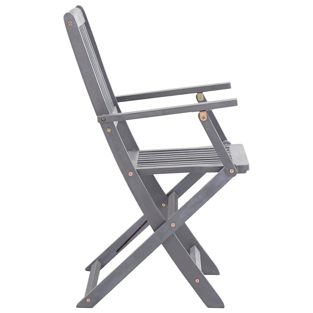 ComfortXL - Ensemble de 4 Chaises d'Extérieur Pliantes Bois d'Acacia et Coussins pour Table de Jardin Finition Grise – ComfortXL Outdoor Living - Image 6