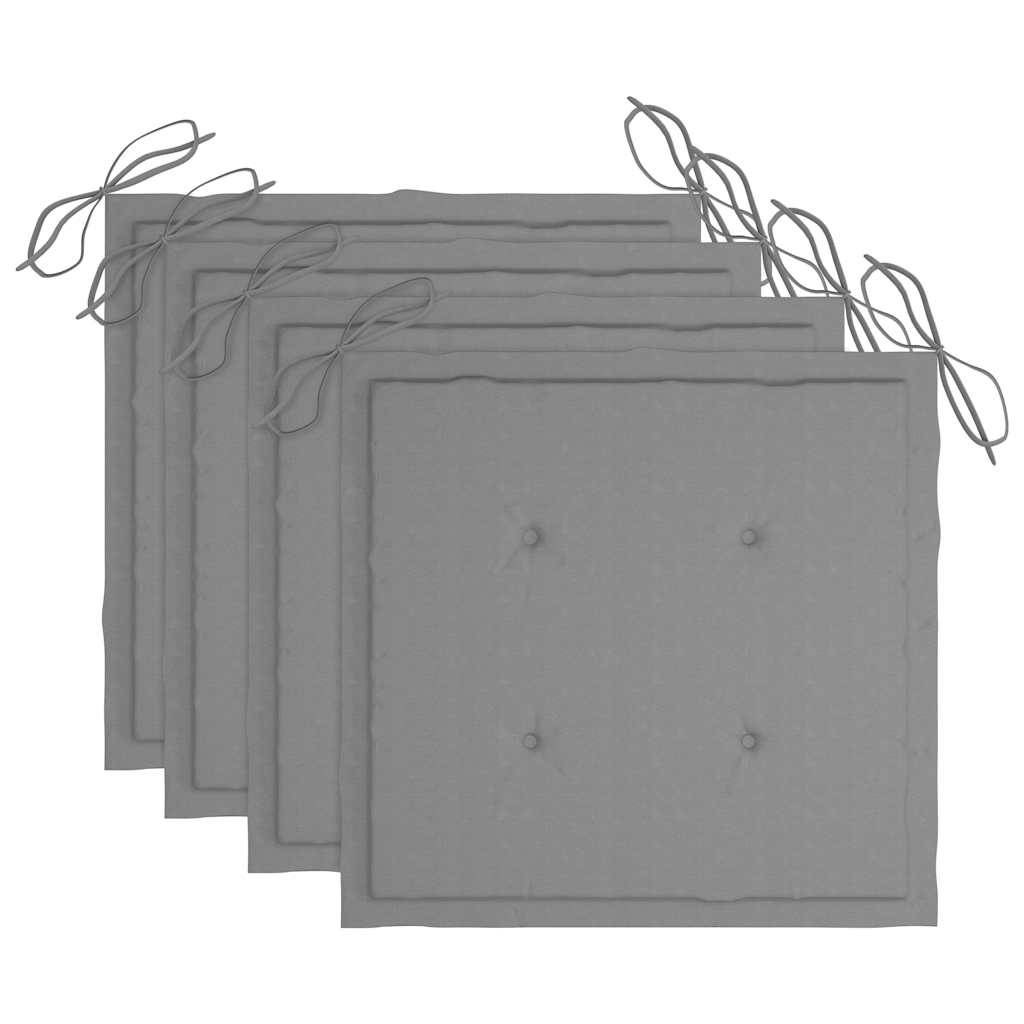 ComfortXL - Ensemble de 4 Chaises d'Extérieur Pliantes Bois d'Acacia et Coussins pour Table de Jardin Finition Grise – ComfortXL Outdoor Living - Image 4