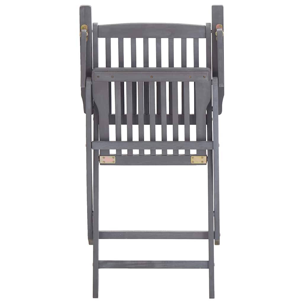 ComfortXL - Ensemble de 4 Chaises d'Extérieur Pliantes Bois d'Acacia et Coussins pour Table de Jardin Finition Grise – ComfortXL Outdoor Living - Image 8
