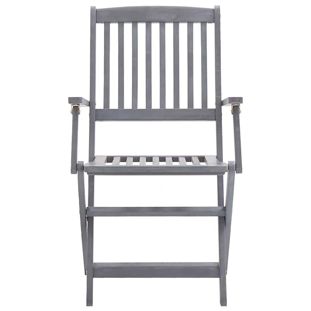 ComfortXL - Ensemble de 4 Chaises d'Extérieur Pliantes Bois d'Acacia et Coussins pour Table de Jardin Finition Grise – ComfortXL Outdoor Living - Image 9