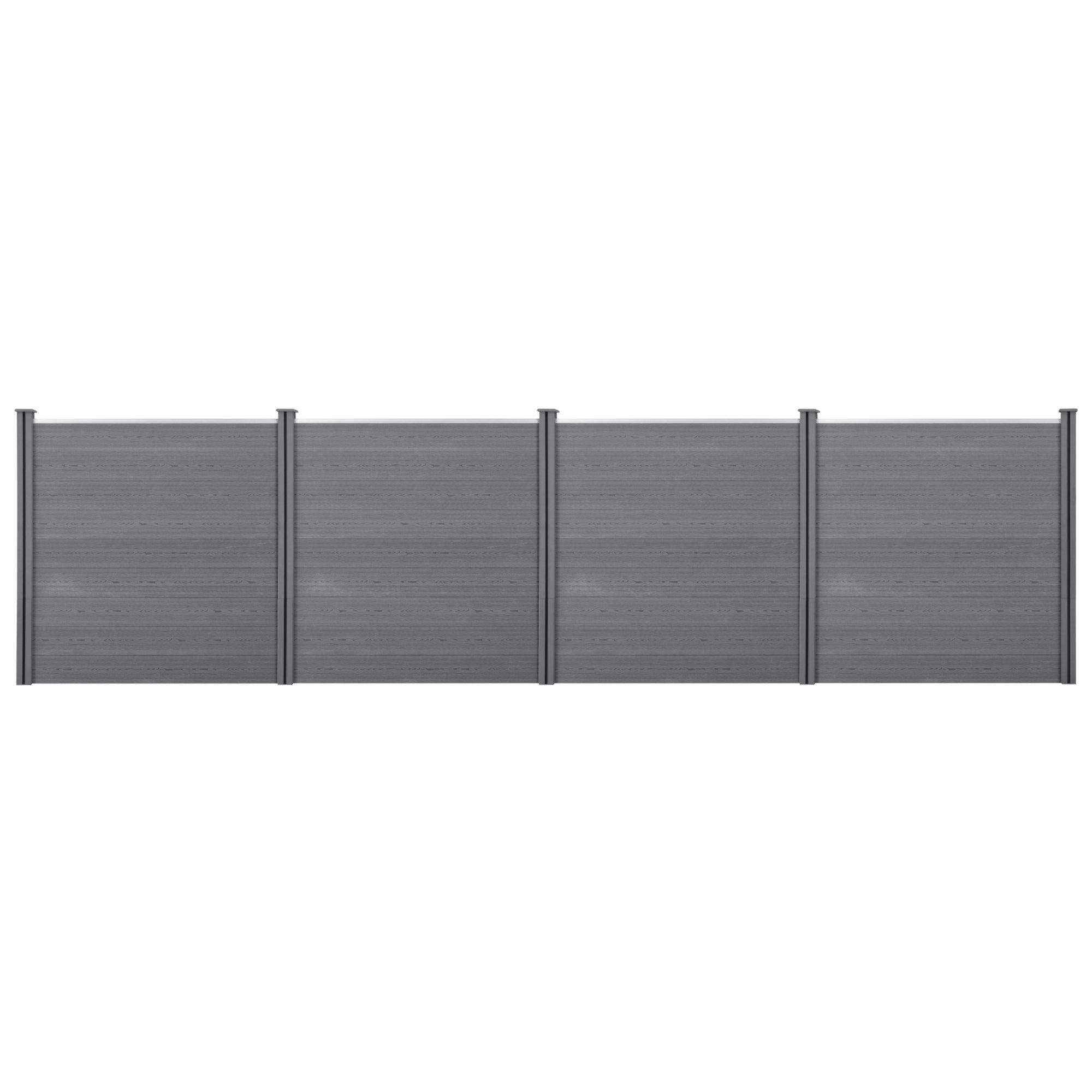 Helloshop26 - Clôture brise vue brise vent bois composite (WPC) 183 x 705 cm gris - Imagen 1