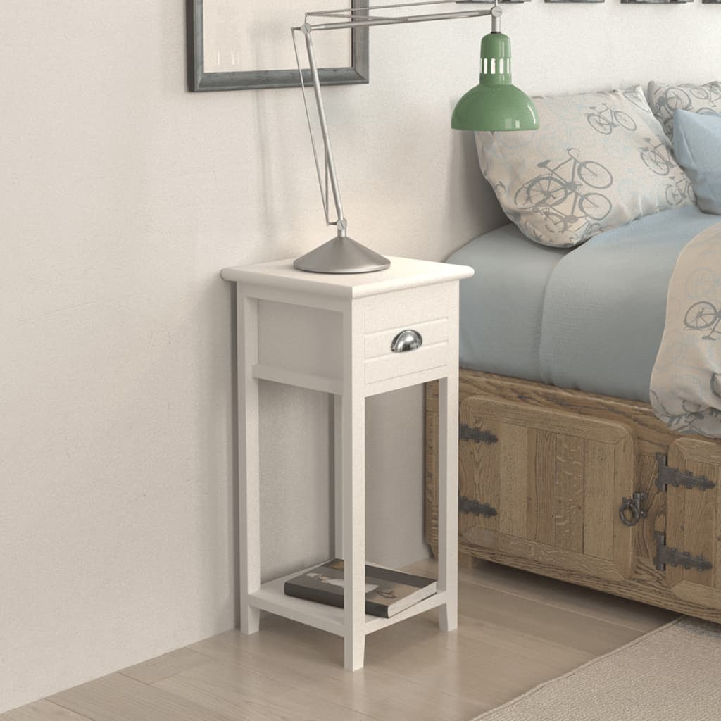 Vidaxl - Table de chevet avec 1 tiroir Blanc - vidaXL - Imagen 1