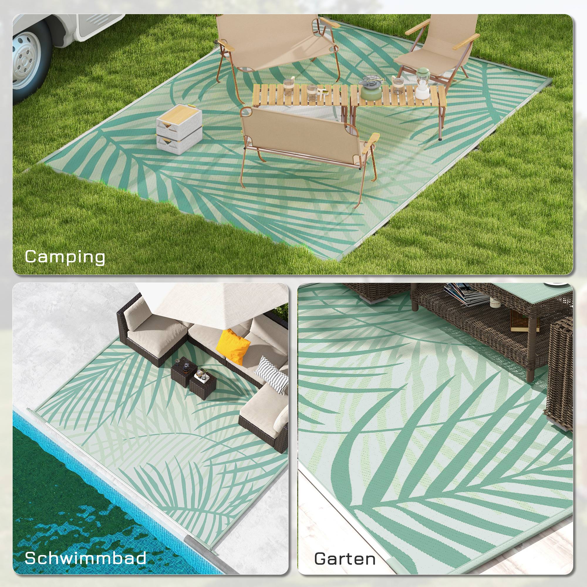 Tapis De Tente VidaXL Vert Clair 300x500 Cm PEHD - Tapis Extérieur Camping Jardin Patio