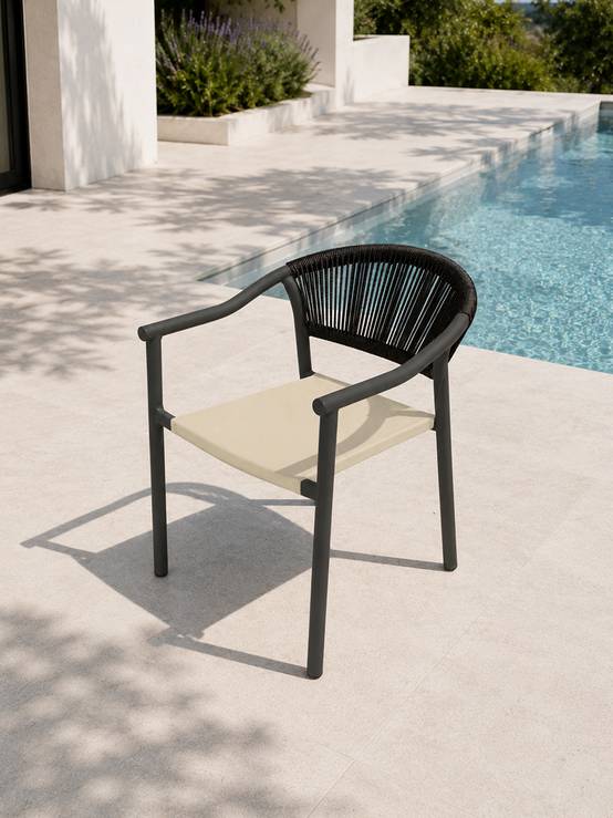 Dcb Garden - Lot de 2 fauteuils de jardin - Gris anthracite - SUMBA - Image 2