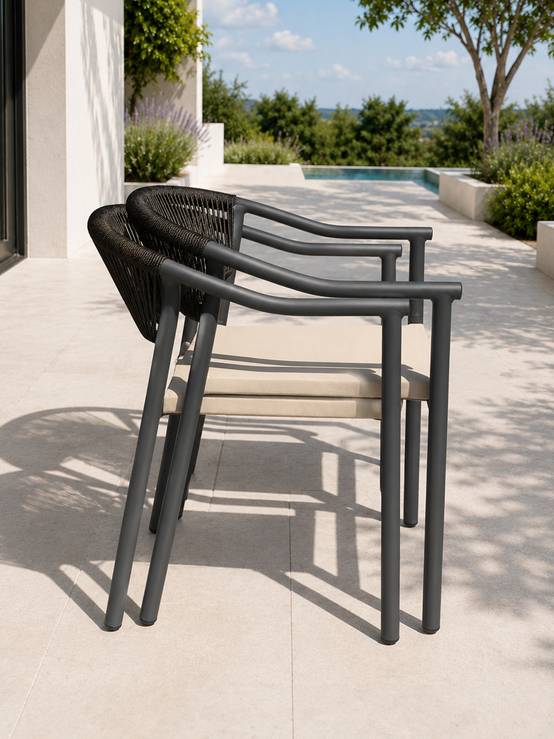 Dcb Garden - Lot de 2 fauteuils de jardin - Gris anthracite - SUMBA - Image 6