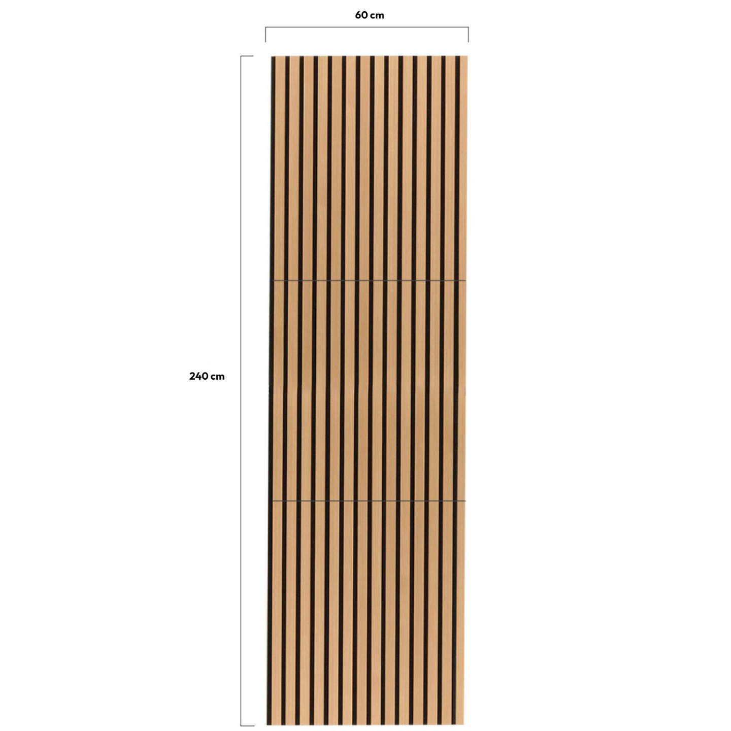 IDMARKET - Panneaux acoustiques en tasseaux de bois 240 x 60 cm effet chêne clair et noir - Image 6