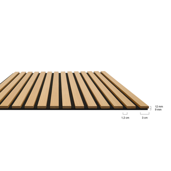 IDMARKET - Panneaux acoustiques en tasseaux de bois 240 x 60 cm effet chêne clair et noir - Image 7