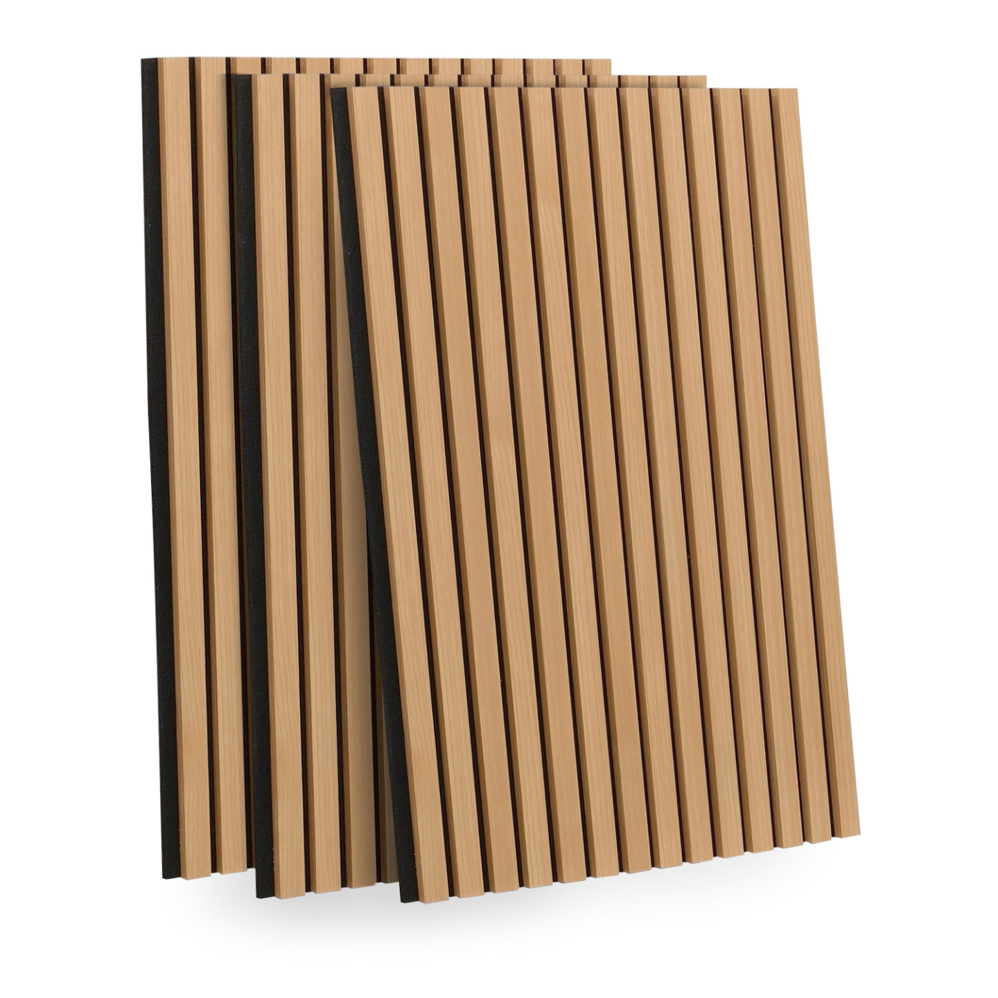 IDMARKET - Panneaux acoustiques en tasseaux de bois 240 x 60 cm effet chêne clair et noir - Image 2