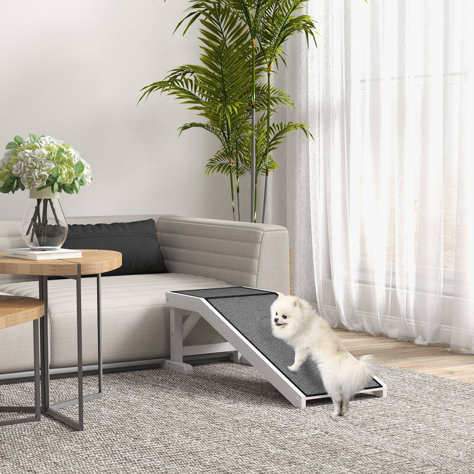 Rampe animaux, tapis antidérapant, 125x40x35,5cm, pin - Image 3