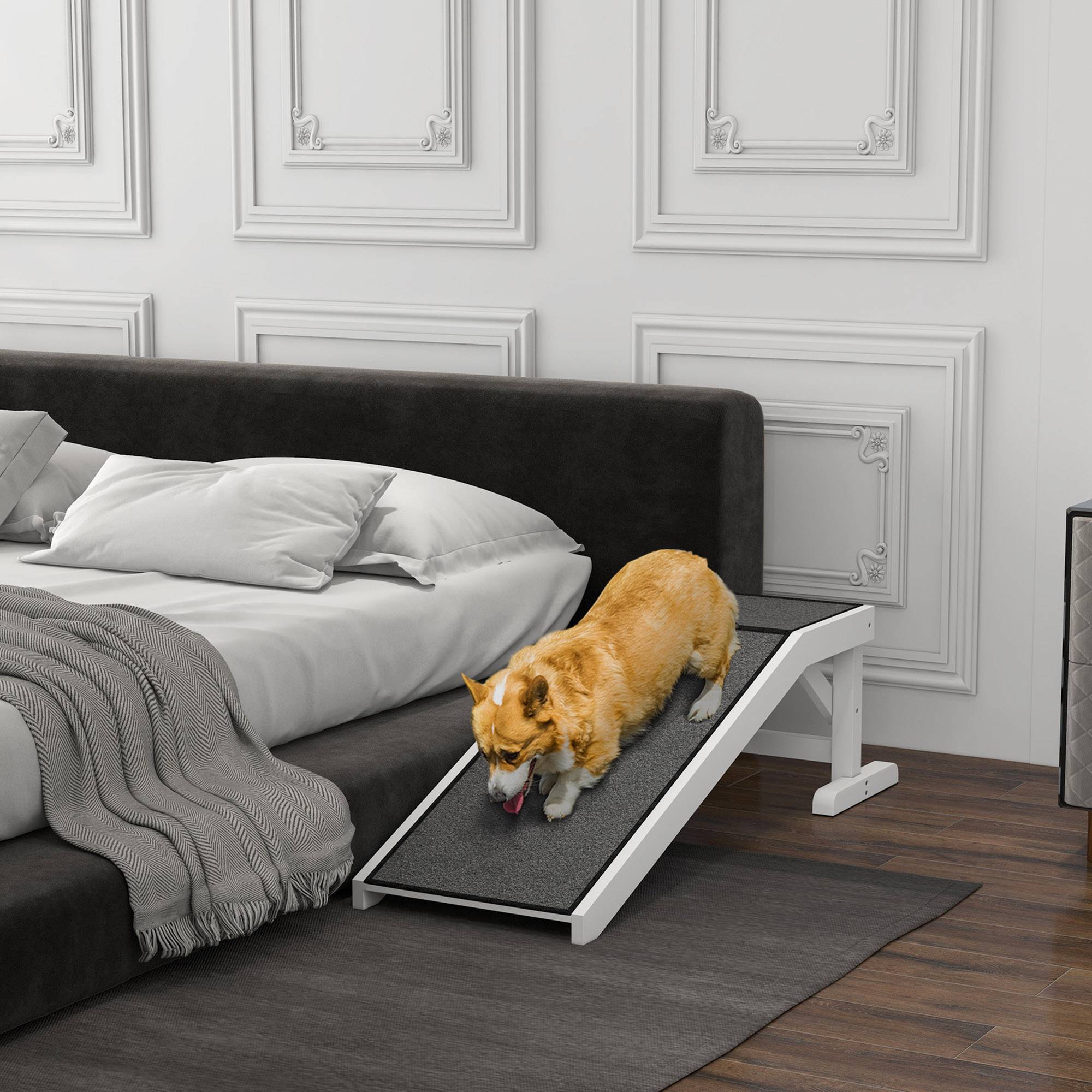 Rampe animaux, tapis antidérapant, 125x40x35,5cm, pin - Image 4
