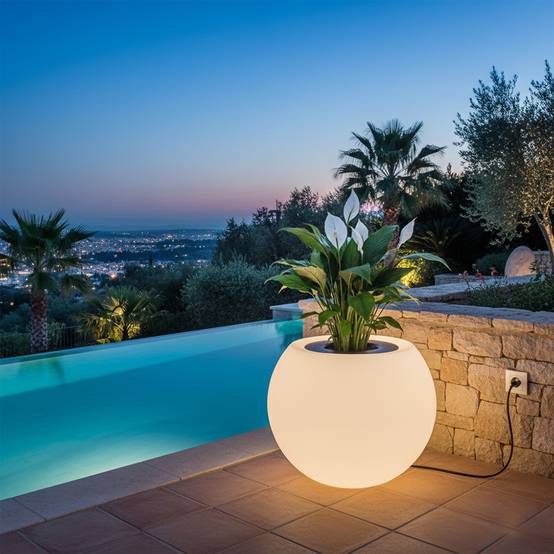 Pot de fleurs lumineux speranza 325l - plast'up rotomoulage - Image 2