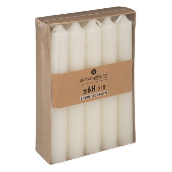 Lot de 10 Bougies Bâtons Ivoires H 16 cm - Image 1