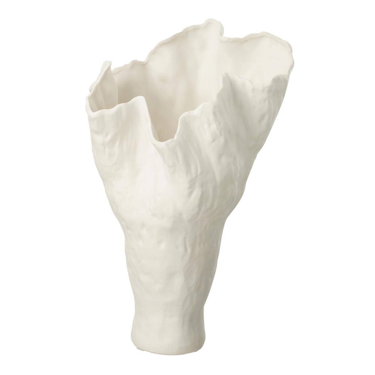 Vase Déco en Céramique "Corolla" 55cm Blanc - Image 1