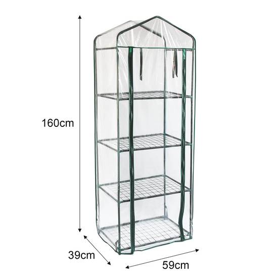 Monstershop - Mini Serre à 4 étagère avec Couverture en PVC - Image 3