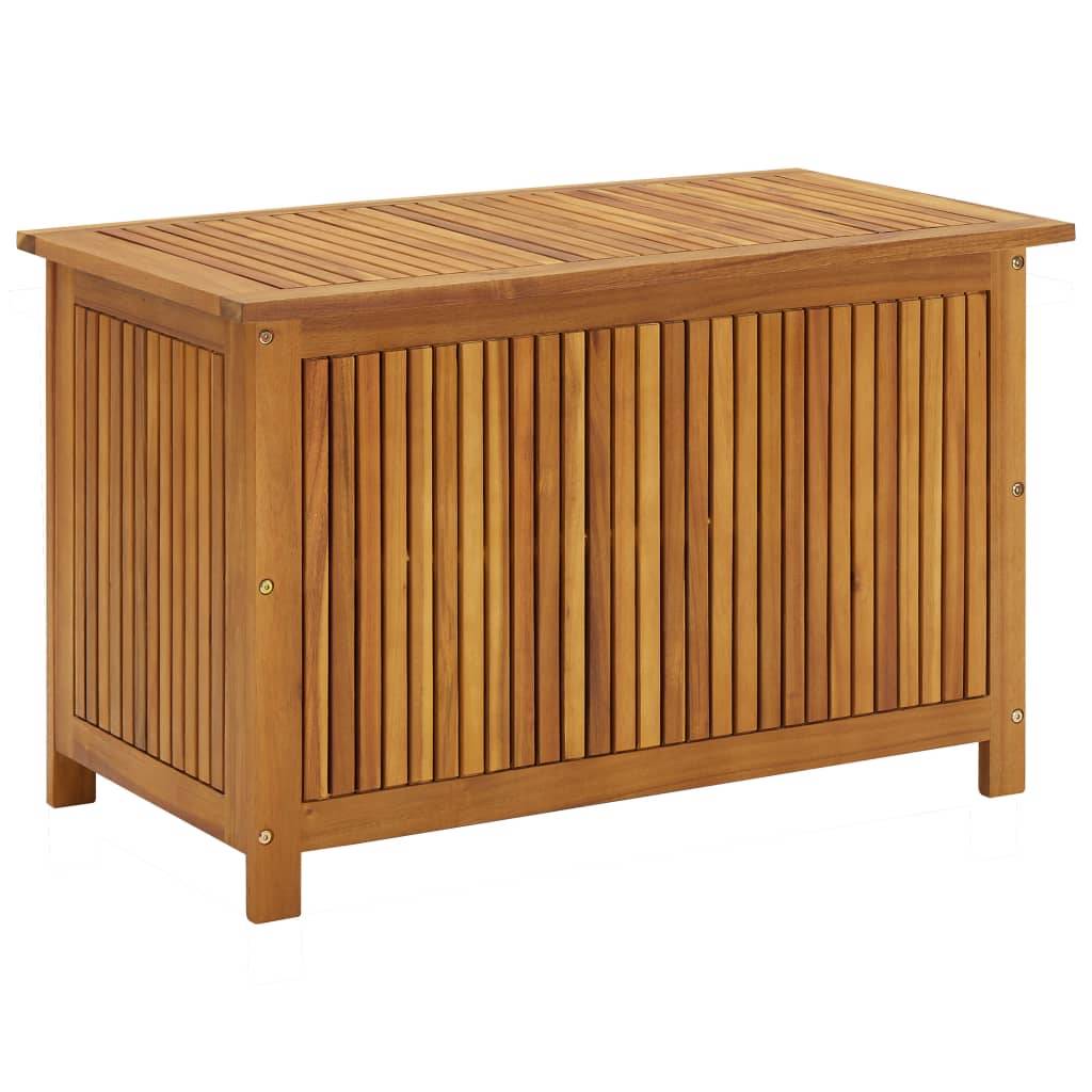 Helloshop26 - Coffre boîte meuble de jardin rangement 90 x 50 x 58 cm bois d'acacia solide - Imagen 1
