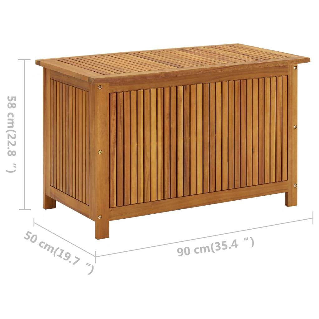 Helloshop26 - Coffre boîte meuble de jardin rangement 90 x 50 x 58 cm bois d'acacia solide - Imagen 7