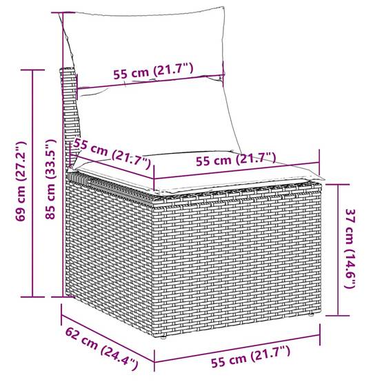 Canapé d'angle de jardin 9 places résine tressée modulable avec fauteuils pour grande terrasse Gris clair – ComfortXL Outdoor Living - Image 8