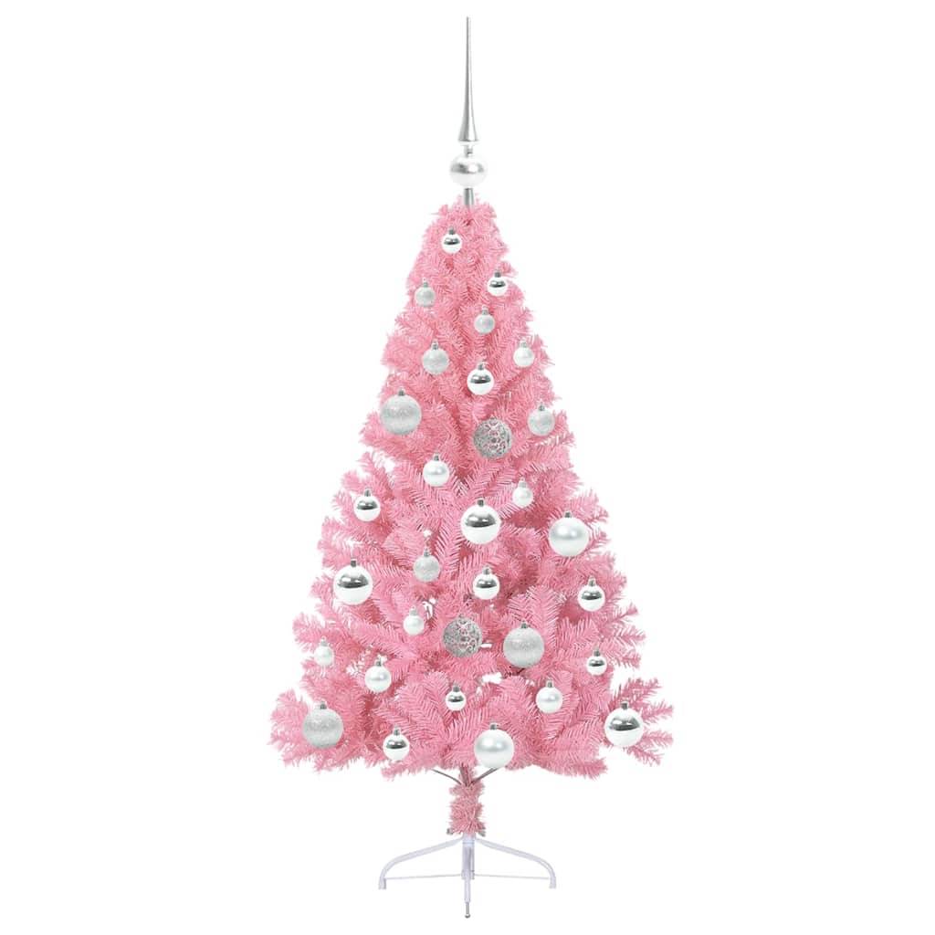 Vidaxl - Sapin de Noël artificiel pré-éclairé Rose 120 cm PVC vidaXL 3397055 - Image 5