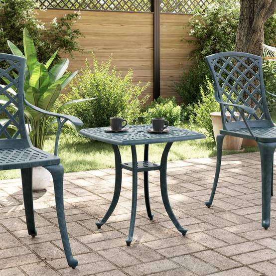 Table de jardin aluminium coulé vert 53 x 53 x 53 cm, Poids :4.55kg - PANGIVO - Image 3