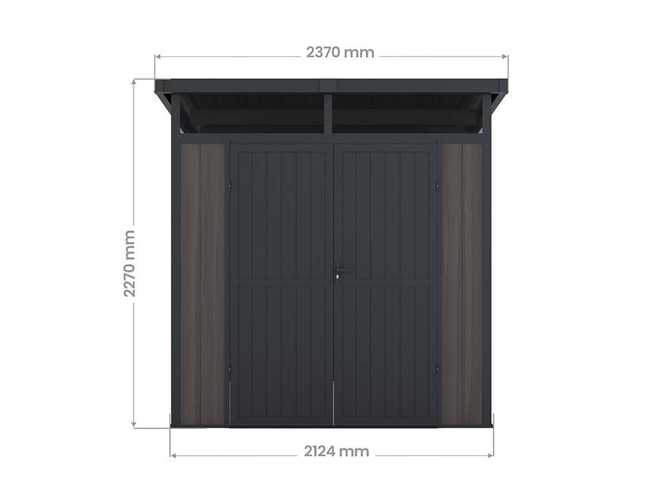Abri de Jardin Composite 4m2 Gris EVORA - Imagen 3