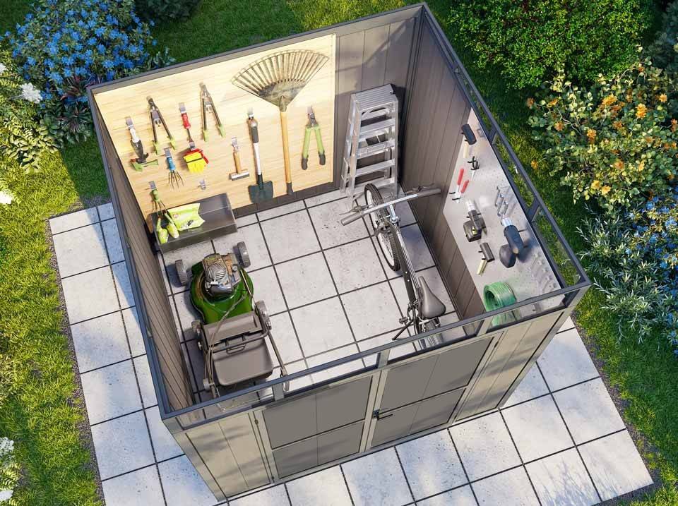 Abri de Jardin Composite 4m2 Gris EVORA - Imagen 5