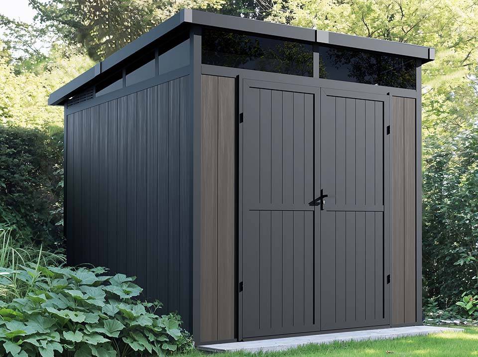 Abri de Jardin Composite 4m2 Gris EVORA - Imagen 1