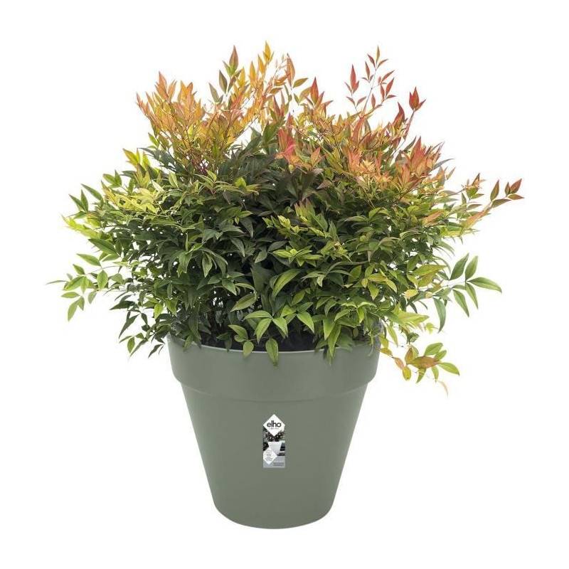 Elho - Pot De Fleurs Rond Loft Urban - Plastique - Percé - Réservoir - Avec Roulettes - ø40 - Vert - Imagen 3