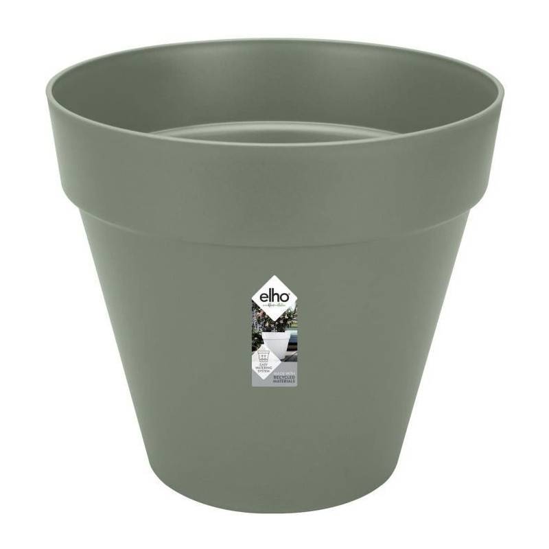Elho - Pot De Fleurs Rond Loft Urban - Plastique - Percé - Réservoir - Avec Roulettes - ø40 - Vert - Imagen 1
