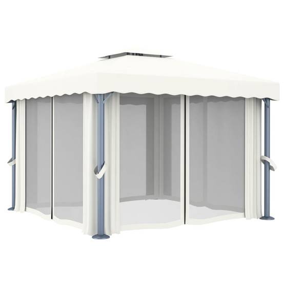 Tonnelle Aluminium Blanc Crème 3 x 3 x 2.65 m - PANGIVO - Image 3