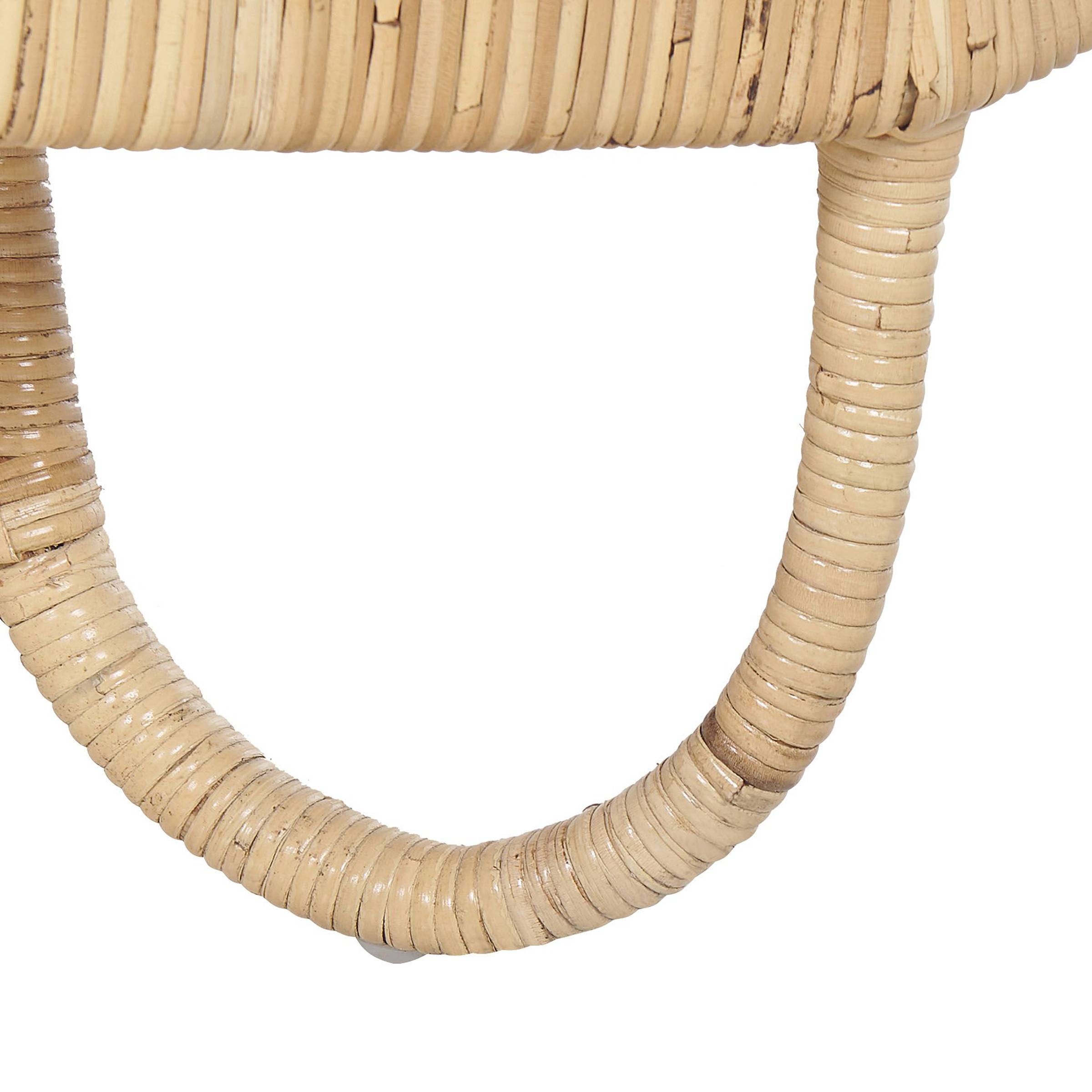 Beliani - Banquette Canapé 2 Places en Rotin Naturel avec Accoudoirs Décoratifs et Coussins Beiges Salon ou Jardin au Style Boho et Rustique - Imagen 6