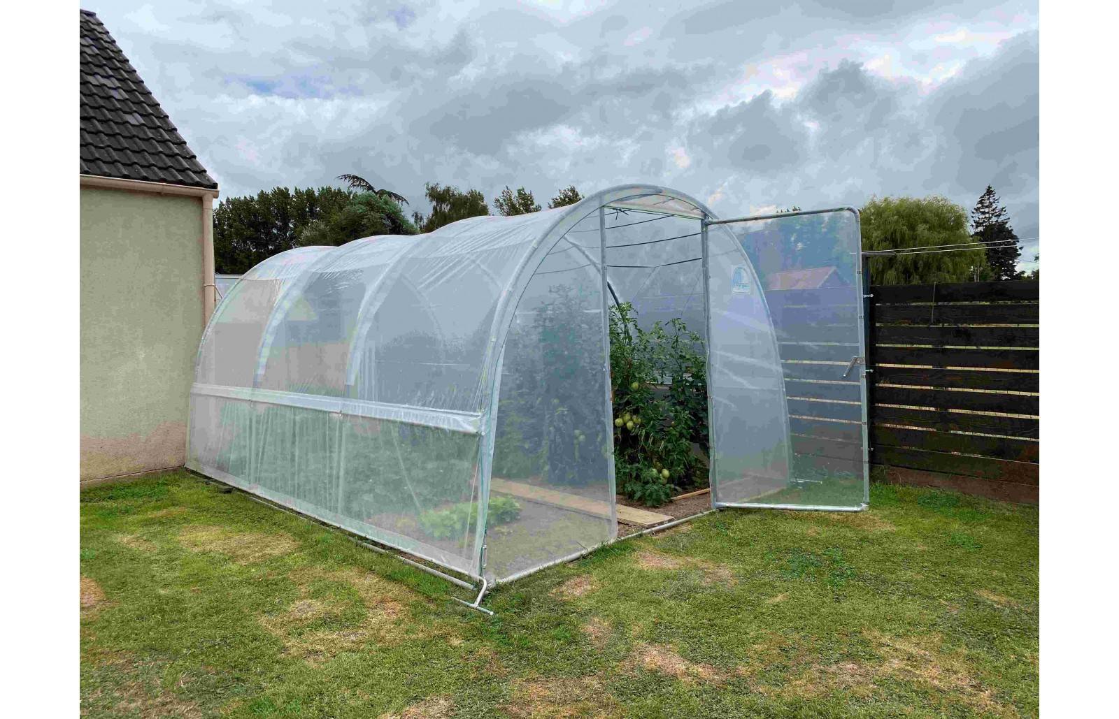 Serre tunnel de jardin - 12m² - 3 x 4 m - pieds arrondis - polyéthylène haute densité - 2 portes pivotantes - LES SERRES TONNEAU - Image 9