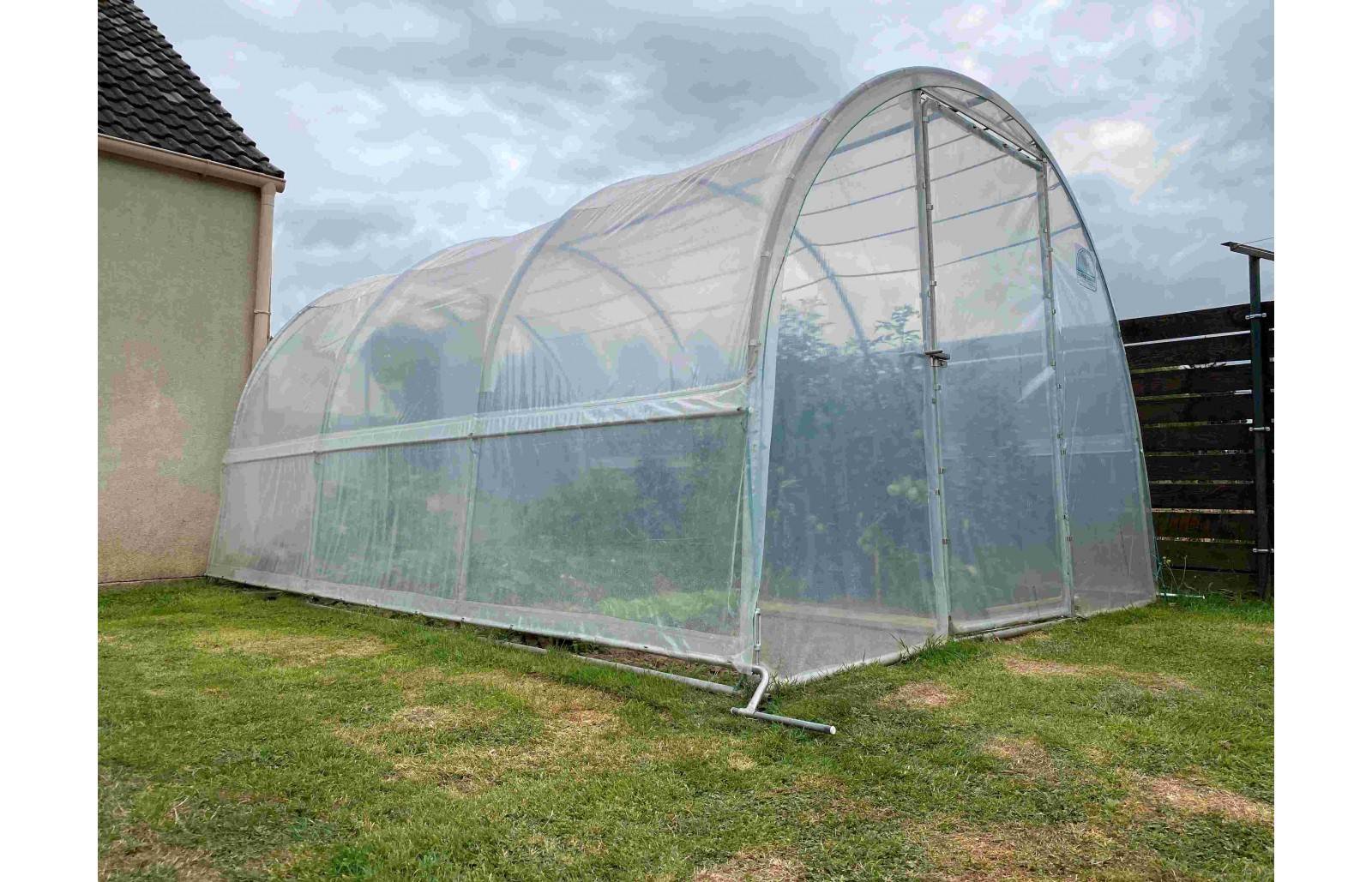 Serre tunnel de jardin - 12m² - 3 x 4 m - pieds arrondis - polyéthylène haute densité - 2 portes pivotantes - LES SERRES TONNEAU - Image 2