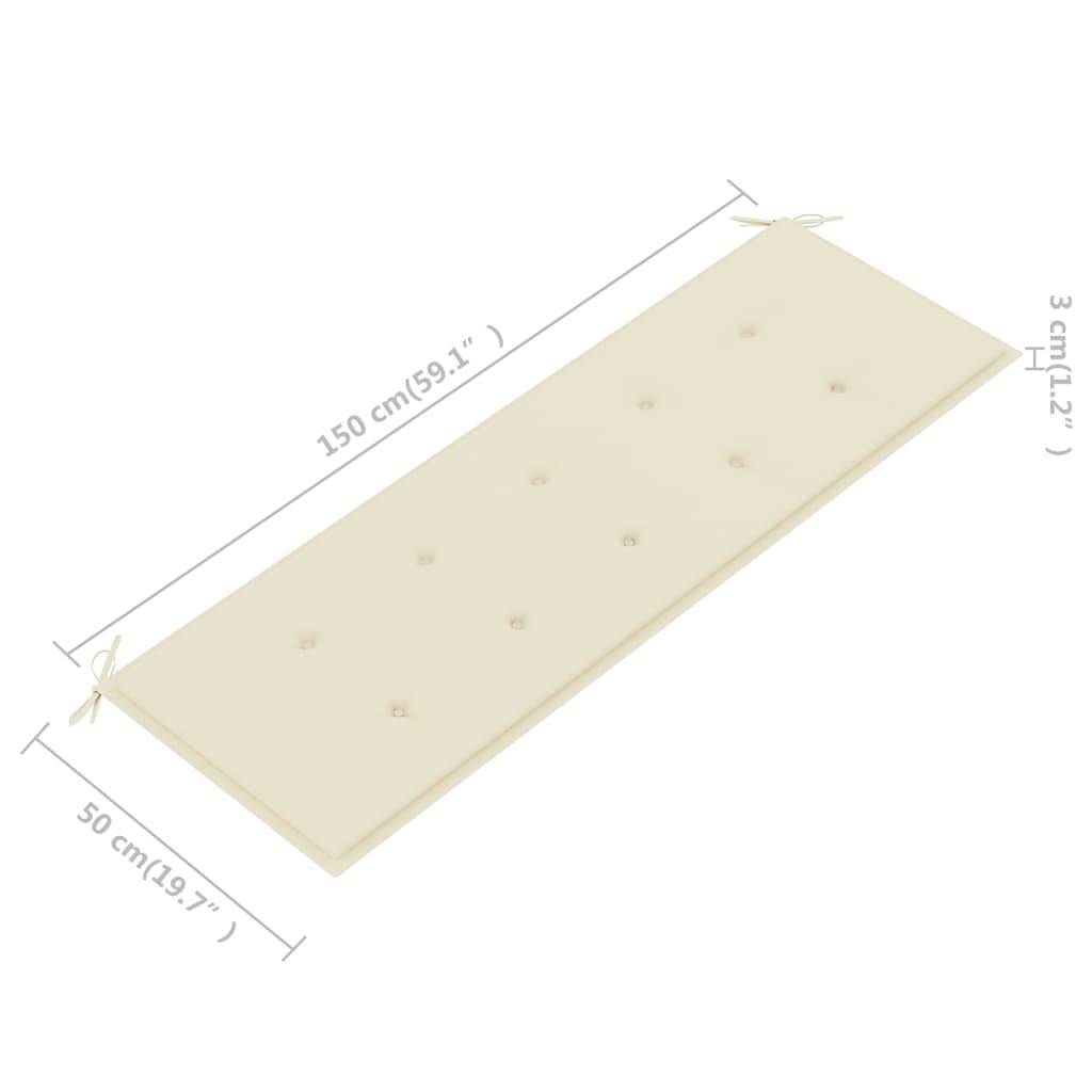Helloshop26 - Banc de jardin meuble de patio d'extérieur terrasse avec coussin 157 cm bois d'acacia massif - Imagen 8