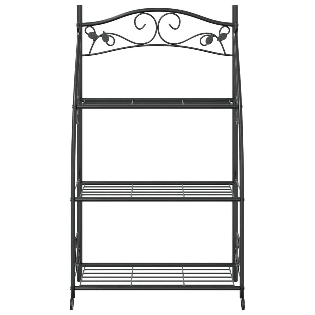 Vidaxl - Étagère à fleurs Noir 56x30x96 cm Acier vidaXL 319353 - Image 4