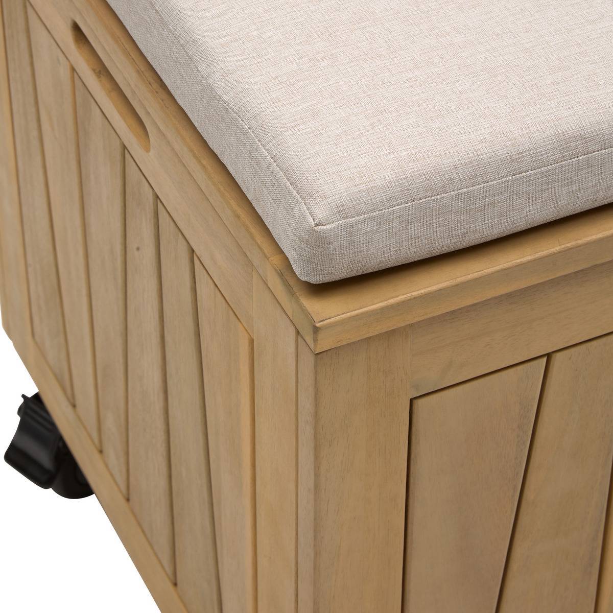 Hesperide - Coffre de rangement 210L avec assise Lodgia beige acacia - Hespéride - Image 5